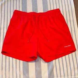 Calvin Klein Men's Bright Red Swim Trunks